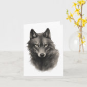 Carte Sticker à visage Wolf (Fleur jaune)