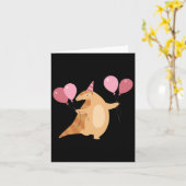 Carte Sticker de fête de Pangolin (Fleur jaune)