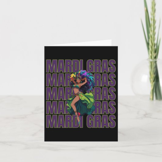 Carte Sticker de la danseuse Mardi Gras (Devant)