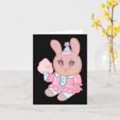 Carte Sticker de lapin clown (Fleur jaune)