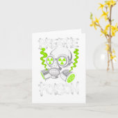 Carte Sticker Déchets de crâne toxique (Fleur jaune)