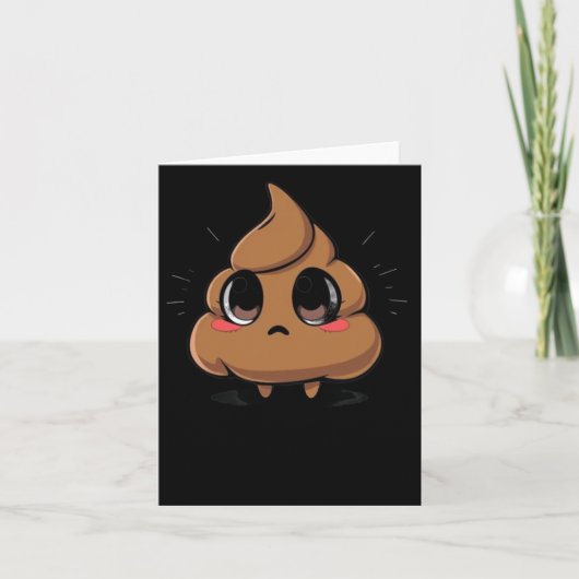 Carte Sticker Emoji Chibi Poop (Devant)