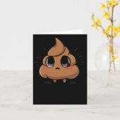 Carte Sticker Emoji Chibi Poop (Fleur jaune)