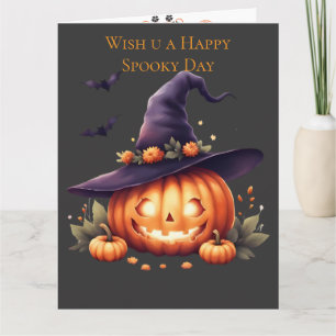 Carte Sticker Halloween Éffrayant - Citrouille
