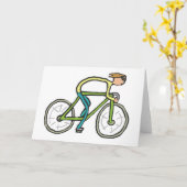 Carte Stickman cycliste (Fleur jaune)