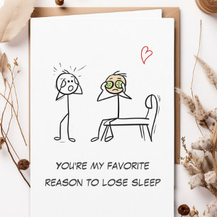 Carte Stickman Humour Citation Facial drôle Valentines J