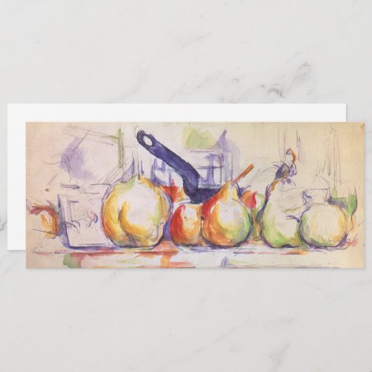 Carte Still Life with Saucepan par Paul Cezanne (Devant / Derrière)