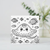 Carte Stingray de la créature marine | Page de coloriage (Debout devant)