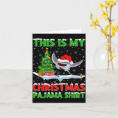 Carte Stingray Fish Xmas Tree Lights This Is My Christma (Fleur jaune)