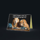 Carte Stitches Golden Retrievers Funny Birthday<br><div class="desc">Carte Stitches Golden Retrievers Funny Birthday</div>