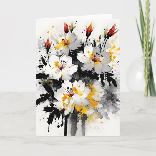 Carte Stock - Fleurs à l'aquarelle (Devant)