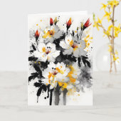 Carte Stock - Fleurs à l'aquarelle (Fleur jaune)