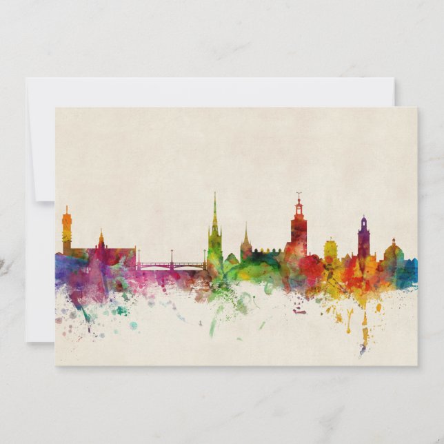 Carte Stockholm Suède Skyline (Devant)