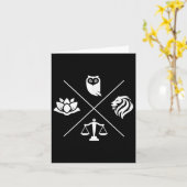 Carte Stoic Virtues Wisdom Temperance Justice Courage (Fleur jaune)