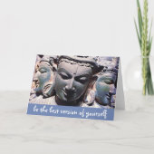 Carte Stone Bouddha Visages Script Be Best Version Citat (Devant)