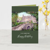 Carte Stone Bridge Watercolor (Fleur jaune)