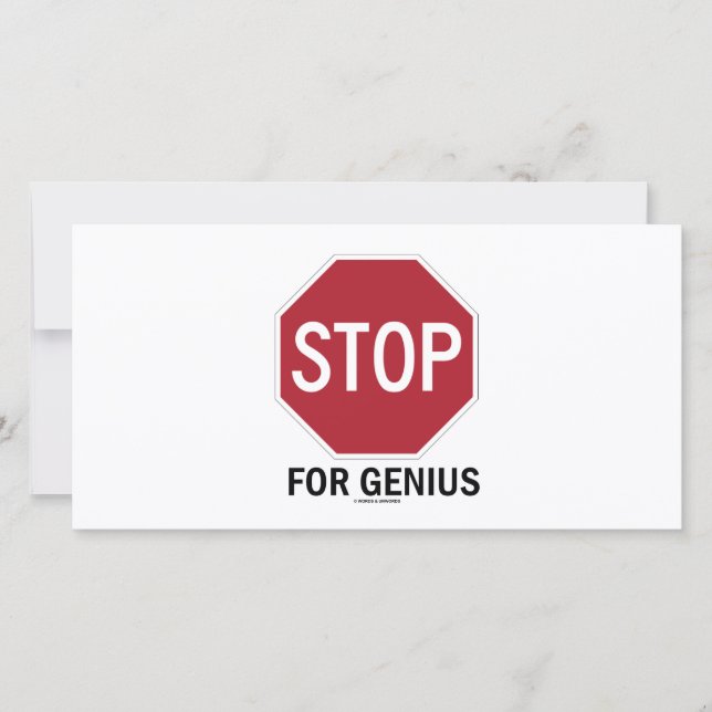 Carte Stop For Genius (Stop Sign) (Devant)