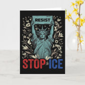 Carte Stop Ice Funny Statue Of Liberty Boho Floral Resis (Fleur jaune)