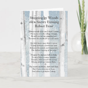 Carte Stopper par Woods Soirée Neige Robert Frost Poème