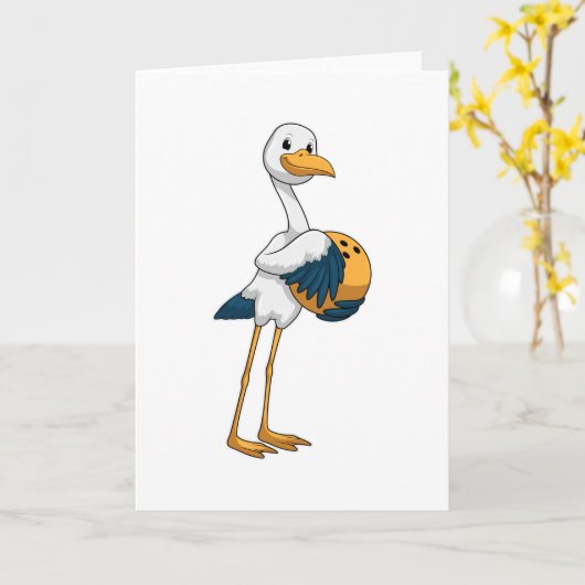 Carte Stork à Bowling avec Bowling ball (Fleur jaune)