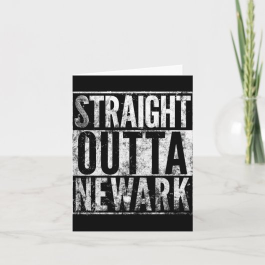 Carte Straight Outta Newark New Jersey Distressed Effect (Devant)