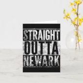 Carte Straight Outta Newark New Jersey Distressed Effect (Fleur jaune)