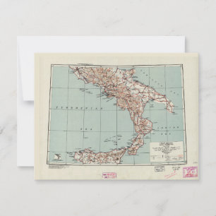 Carte stratégique du sud de l'Italie de la Seconde