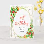 Carte Strawberries and Daisies Birthday (Fleur jaune)