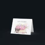 Carte Strawberry Frosted Pug Cake funny birthday card<br><div class="desc">This strawberry frosted pug cake sends deliciously cute birthday wishes!</div>