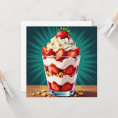 Carte Strawberry, Granola and Whipped Cream Parfait (Devant/Arrière en situation)