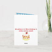Carte Strawberry on Blue Gingham (Dos)