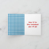 Carte Strawberry on Blue Gingham (Intérieur)