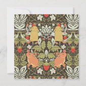 Carte Strawberry thief Bunnies pattern (Devant)
