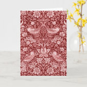 Carte Strawberry Thief Maroon, William Morris (Fleur jaune)