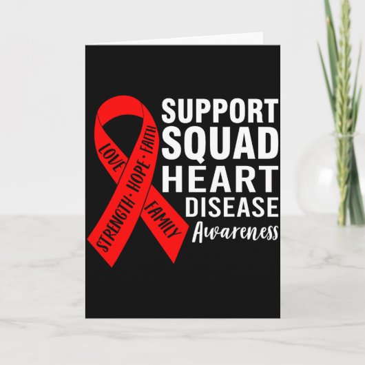 Carte Strength Support Squad Heart Disease Awareness Red (Devant)