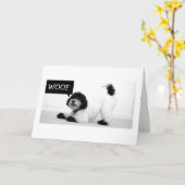 CARTE STRETCHING PUP VEUT SAUTER POUR JOY BANTHDAN CARD (Fleur jaune)