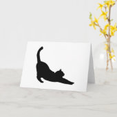 Carte Stretting Black Cat Silhouette (Fleur jaune)