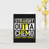Carte Stright Outta Chemo Gold Ribbon Cancer de l'enfanc (Fleur jaune)