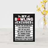 Carte Strike And Smile Co Tee Funny Bowling Excuses (Fleur jaune)