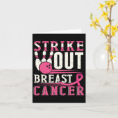 Carte Strike Out Breast Cancer Awareness Bowling Strike (Fleur jaune)