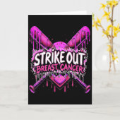 Carte Strike Out Breast Cancer Baseball Softball Drip Ho (Fleur jaune)
