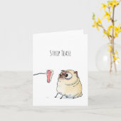 Carte Strip Tease Pug (Fleur jaune)