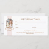 Carte Stripe Floral Cupcake Bakery Shop Gift Certificate (Dos)