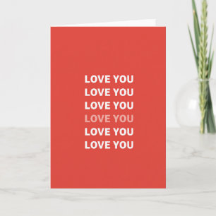 Carte Stripe Red Love You