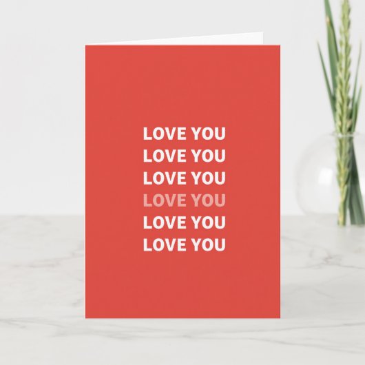 Carte Stripe Red Love You (Devant)