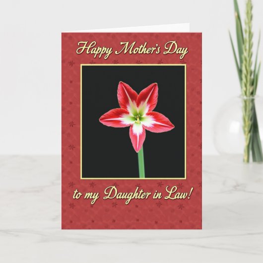 Carte Striped Flower Daughter Card (Devant)