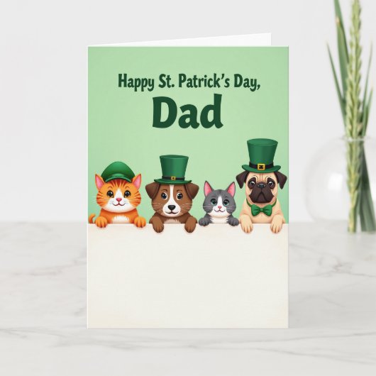 Carte Striped Pets Happy St Patricks Card (Devant)