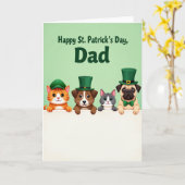 Carte Striped Pets Happy St Patricks Card (Fleur jaune)