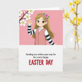 Carte Striped Shirt Easter Day Card (Fleur jaune)