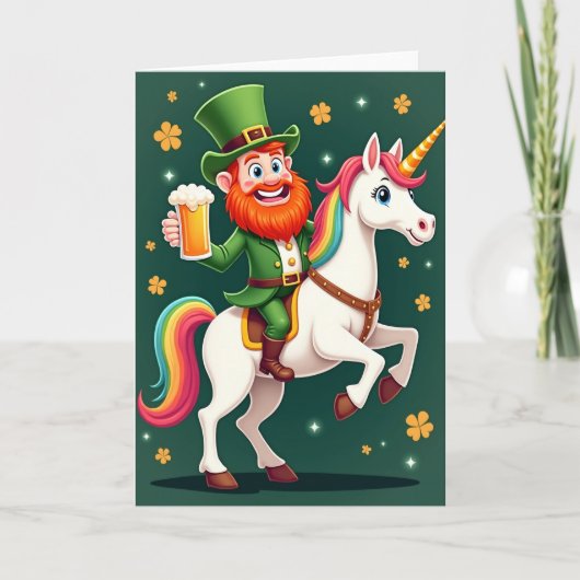 Carte Striped Unicorn Fun Card (Devant)
